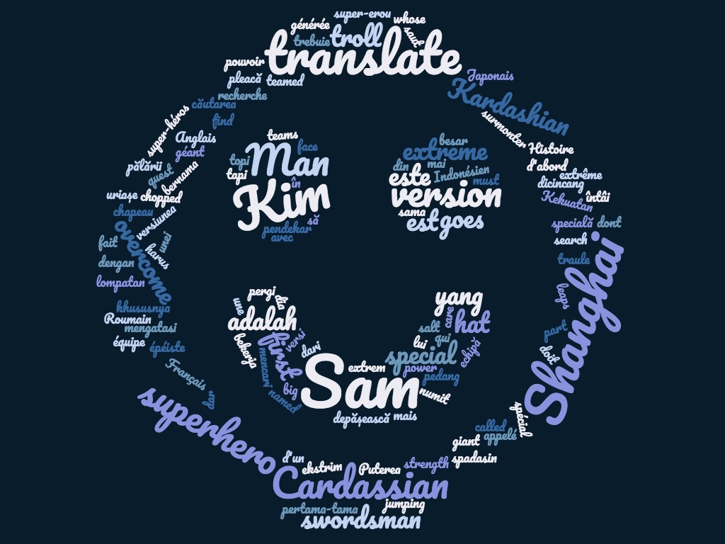 Nuage de mots généré à partir d'une chaîne d'histoires de la classe